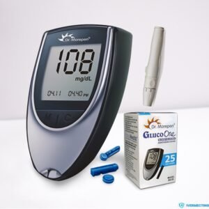 Dr. Morepen Glucometer Kit - Accurate Blood Sugar Monitoring with 25 Test Strips, User-Friendly Design for Home Use