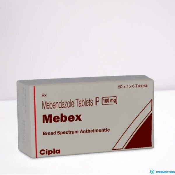 Mebex 100mg (Mebendazole) 100 Tablets - Anthelmintic Treatment for Parasitic Worm Infections